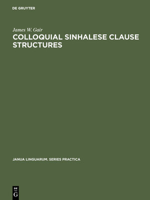 cover image of Colloquial Sinhalese Clause Structures